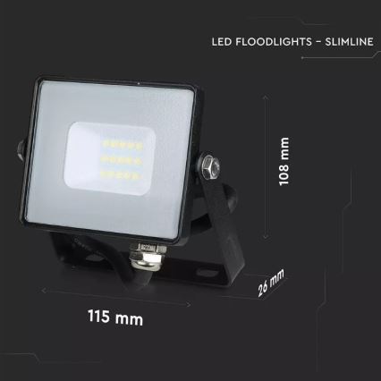 LED Schijnwerper SAMSUNG CHIP LED/10W/230V IP65 6400K zwart