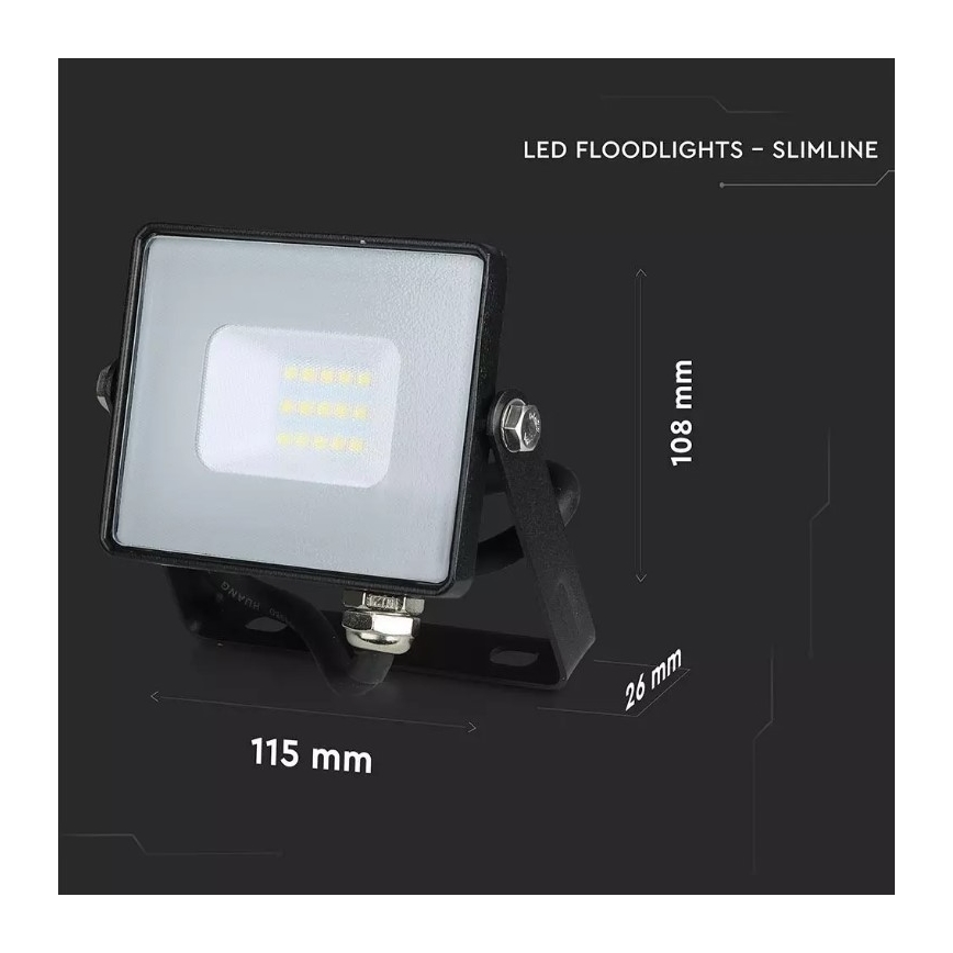 LED Schijnwerper SAMSUNG CHIP LED/10W/230V IP65 6400K zwart