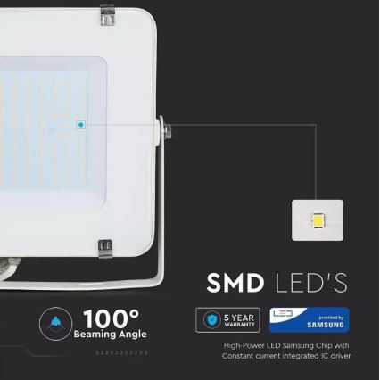 LED Schijnwerper SAMSUNG CHIP LED/150W/230V 3000K IP65 wit