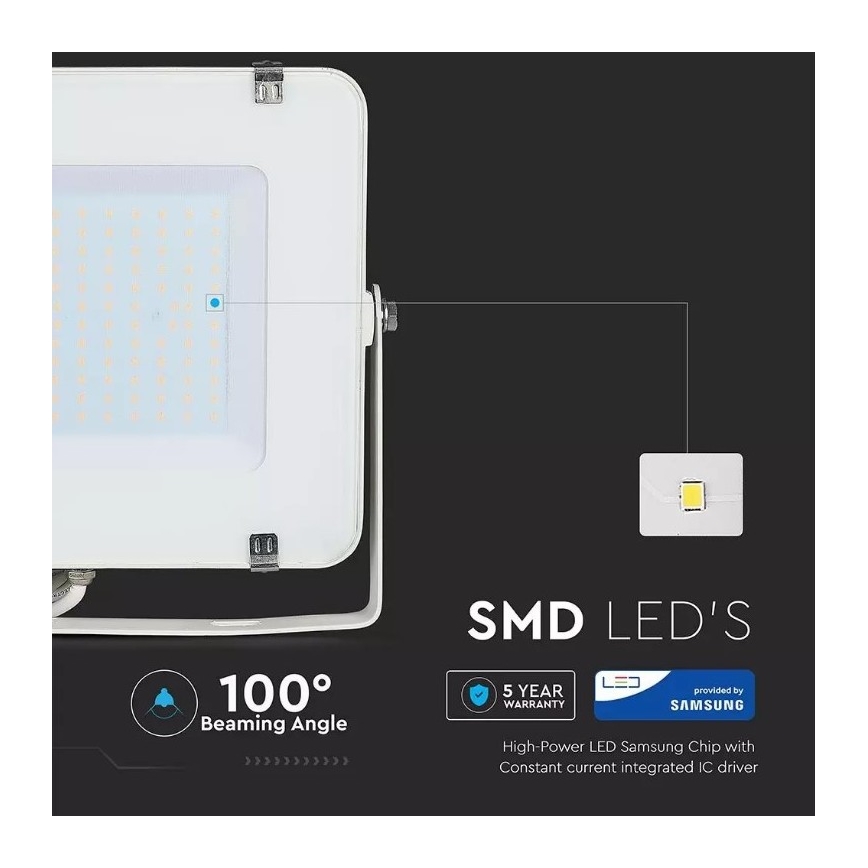 LED Schijnwerper SAMSUNG CHIP LED/150W/230V 3000K IP65 wit