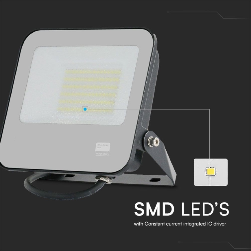 LED Schijnwerper SAMSUNG CHIP LED/50W/230V 4000K IP65 zwart