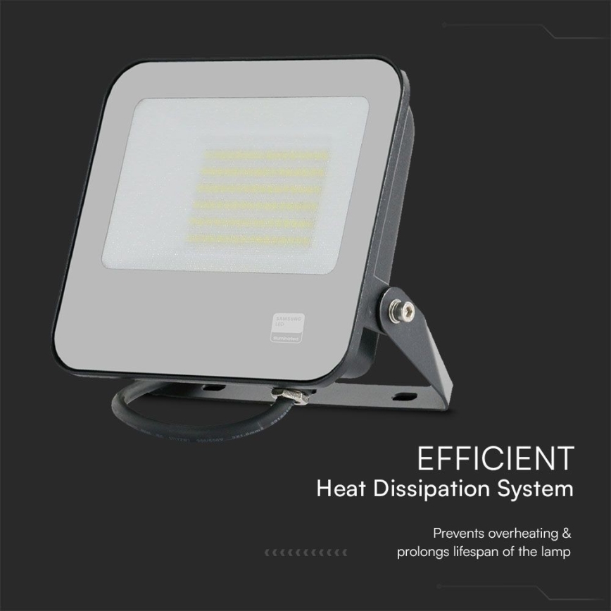 LED Schijnwerper SAMSUNG CHIP LED/50W/230V 4000K IP65 zwart