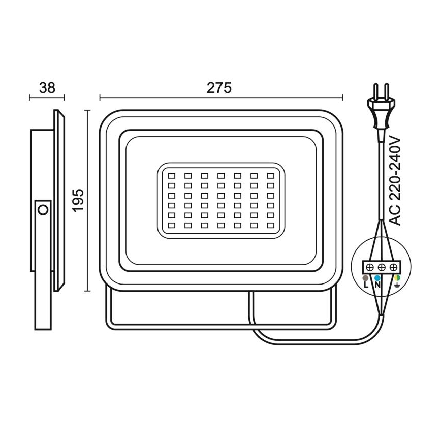 LED Schijnwerper voor buiten LED/100W/230V 4000K IP65 zwart