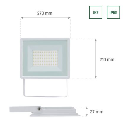 LED Schijnwerper voor buiten NOCTIS LUX 3 LED/100W/230V 4000K IP65 wit