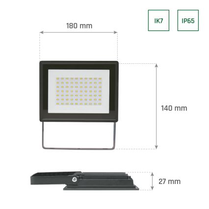 LED Schijnwerper voor buiten NOCTIS LUX 3 LED/50W/230V 4000K IP65 zwart