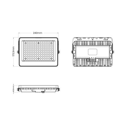 LED Schijnwerper with a solar panel FOCUS 100W/15000 mAh 3,2V 6000K IP65 + afstandsbediening