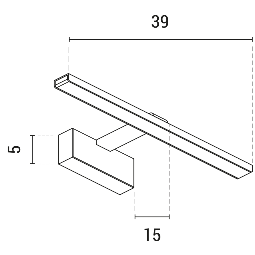 LED Schilderijverlichting LED/9W/230V 3000K 39 cm zwart