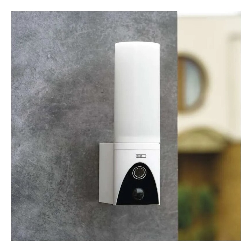 LED Slimme buitencamera met een licht GoSmart LED/12W/230V IP65 Wi-Fi Tuya wit