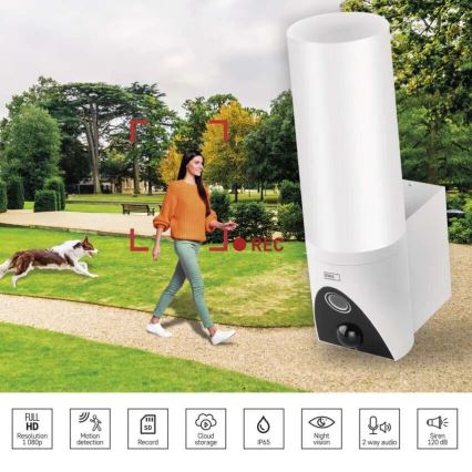 LED Slimme buitencamera met een licht GoSmart LED/12W/230V IP65 Wi-Fi Tuya wit