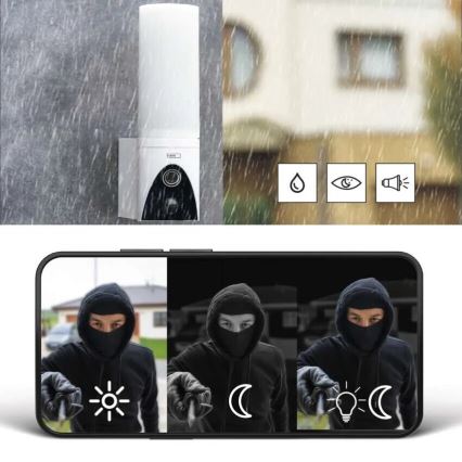 LED Slimme buitencamera met een licht GoSmart LED/12W/230V IP65 Wi-Fi Tuya wit