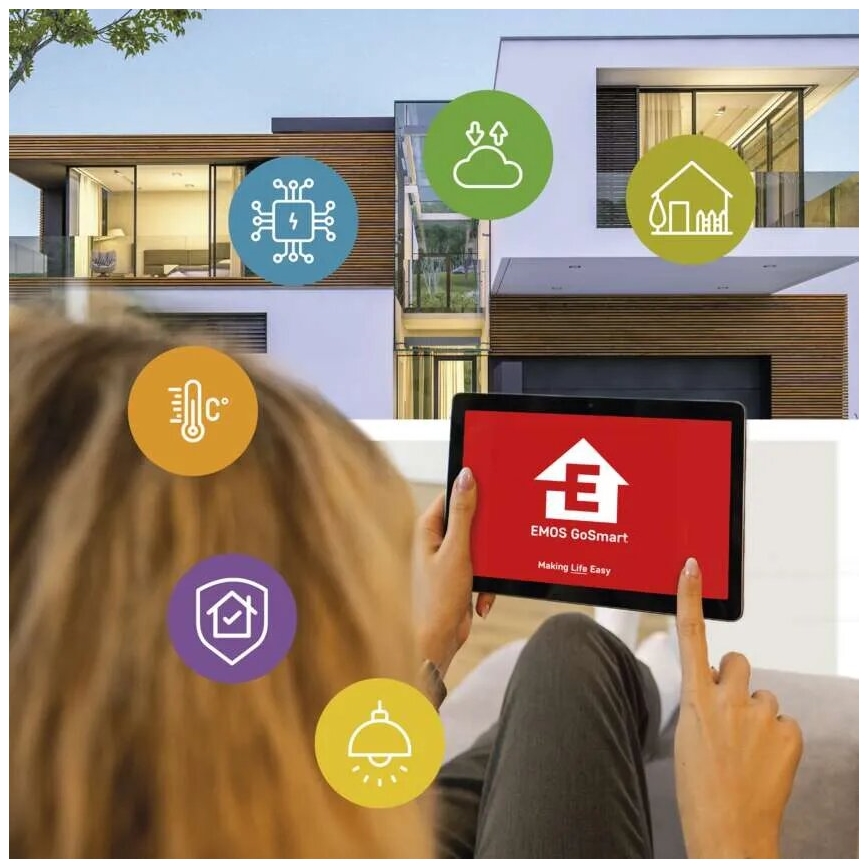 LED Slimme buitencamera met een licht GoSmart LED/12W/230V IP65 Wi-Fi Tuya wit