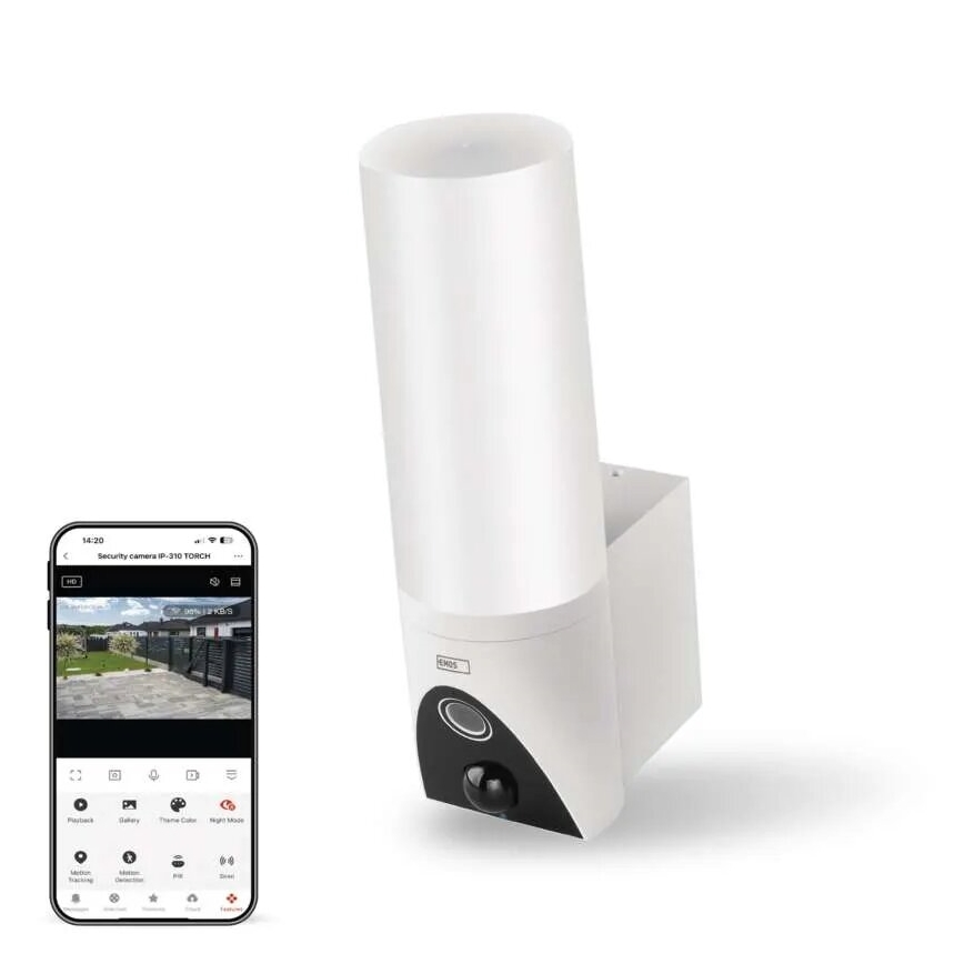 LED Slimme buitencamera met een licht GoSmart LED/12W/230V IP65 Wi-Fi Tuya wit