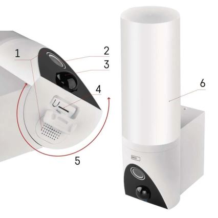 LED Slimme buitencamera met een licht GoSmart LED/12W/230V IP65 Wi-Fi Tuya wit