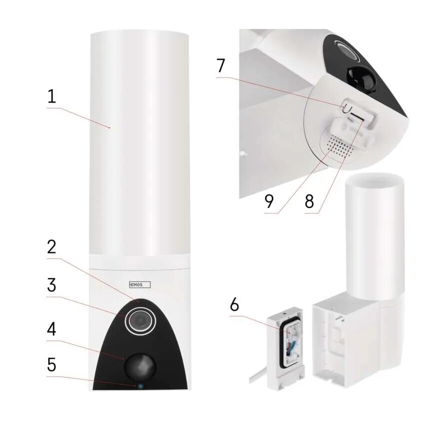 LED Slimme buitencamera met een licht GoSmart LED/12W/230V IP65 Wi-Fi Tuya wit