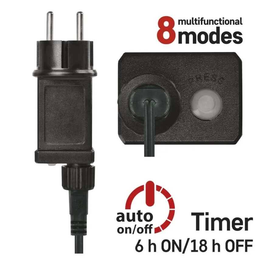 LED  snoer 200xLED/8 functies 25m IP44 multicolor