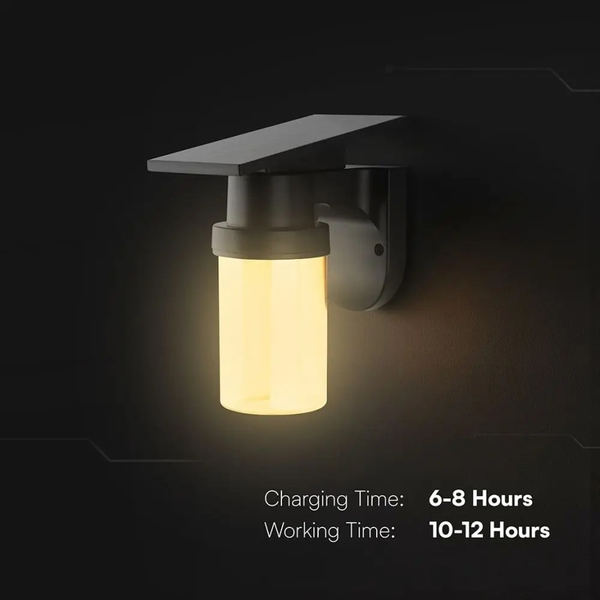 LED zonne-wandlamp LED/3,7V 2700/3200/5000K IP54 1800 mAh zwart/rookbeige + afstandsbediening