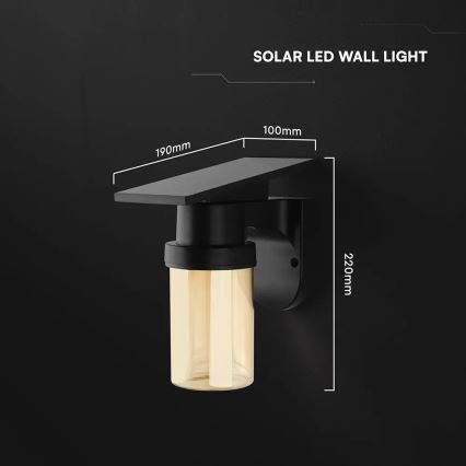 LED zonne-wandlamp LED/3,7V 2700/3200/5000K IP54 1800 mAh zwart/rookbeige + afstandsbediening