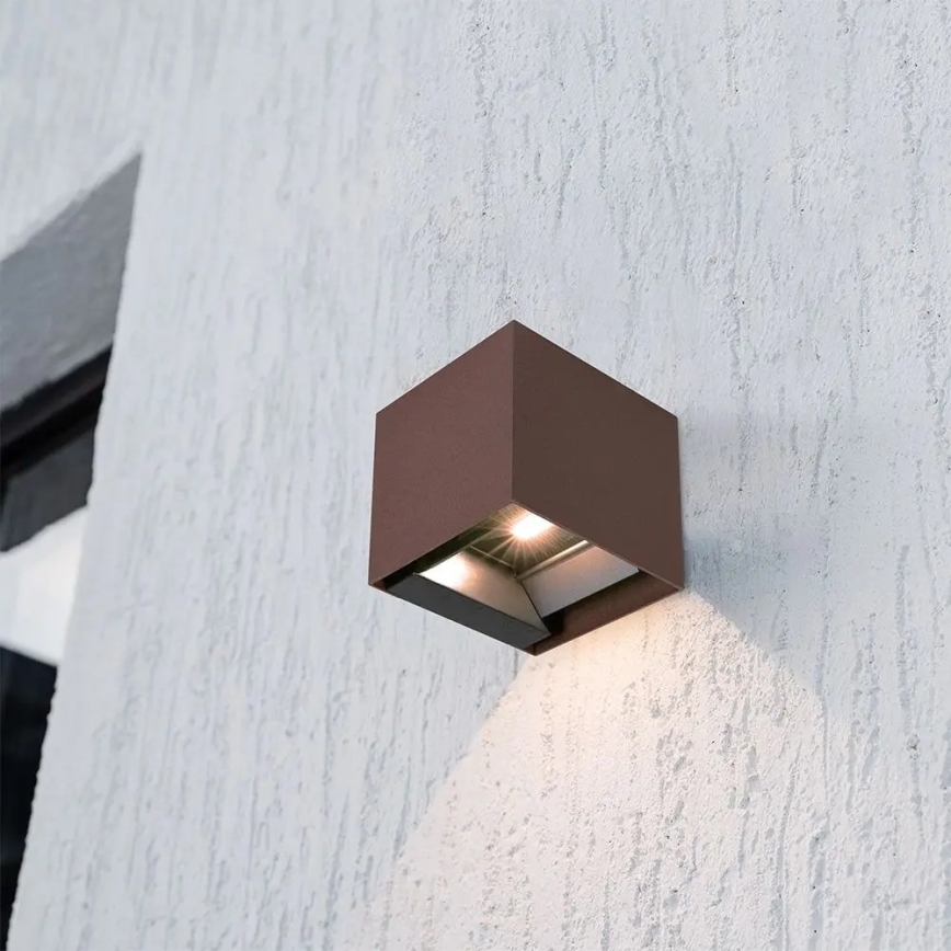 LED zonne-wandlamp met sensor, 9W, 3,7V, 3000/4000/5000K, IP65, 2600 mAh, bruin
