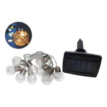 LED Solar buitenshuis ketting 10xLED/1,2V 2,2 m IP44