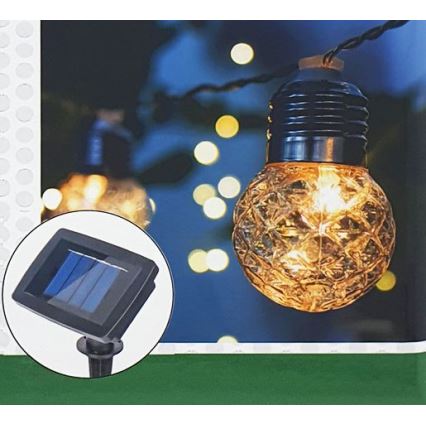 LED Solar buitenshuis ketting 10xLED/1,2V 2,2 m IP44