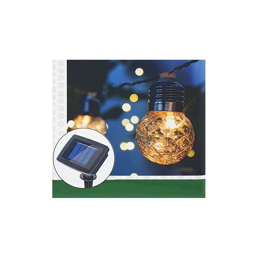 LED Solar buitenshuis ketting 10xLED/1,2V 2,2 m IP44