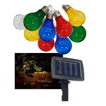 LED Solar buitenshuis ketting 10xLED/1,2V 2,2 m IP44 Meerdere kleuren