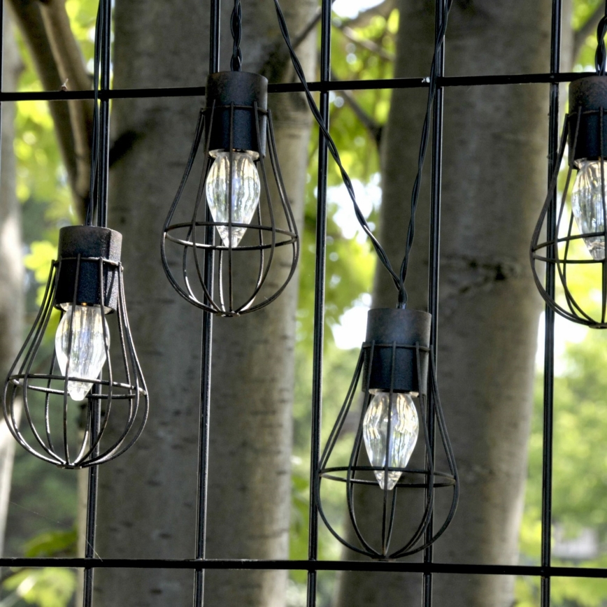LED Solar buitenshuis ketting 10xLED/1,2V 300 mAh 3,8 m IP44