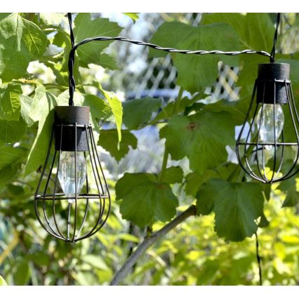 LED Solar buitenshuis ketting 10xLED/1,2V 300 mAh 3,8 m IP44