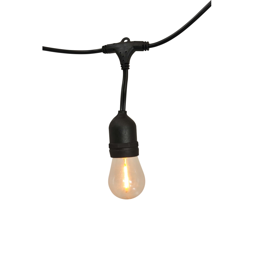 LED Dimbaar zonne- buitenshuis ketting PARTY 10xE27/3,7V 10 m IP44 + afstandsbediening