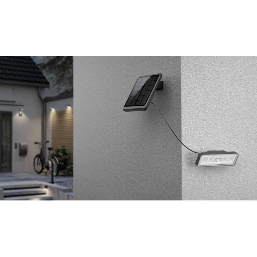 LED Solar buitenshuis Schijnwerper met sensor LED/8W/3,7V 2000 mAh IP54 zwart