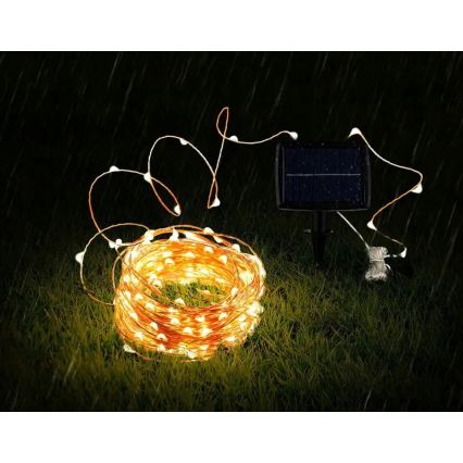 LED solar decoratief lichtsnoer 100xLED/1,2V 800 mAh 7 m IP44 zwart