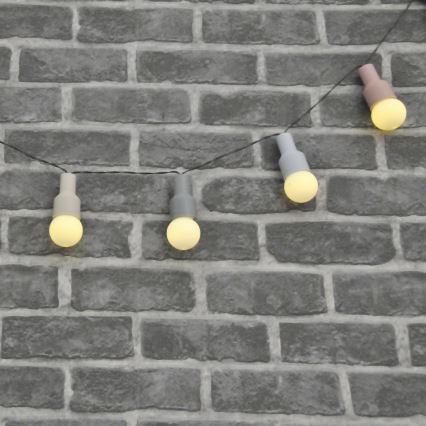 LED Solar decoratieve slinger PASTEL 10xLED/1,2V 300 mAh 3,8 m IP44