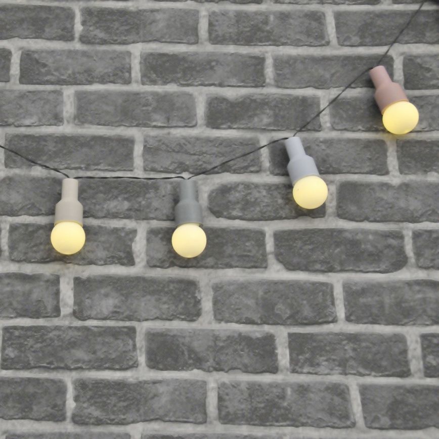 LED Solar decoratieve slinger PASTEL 10xLED/1,2V 300 mAh 3,8 m IP44