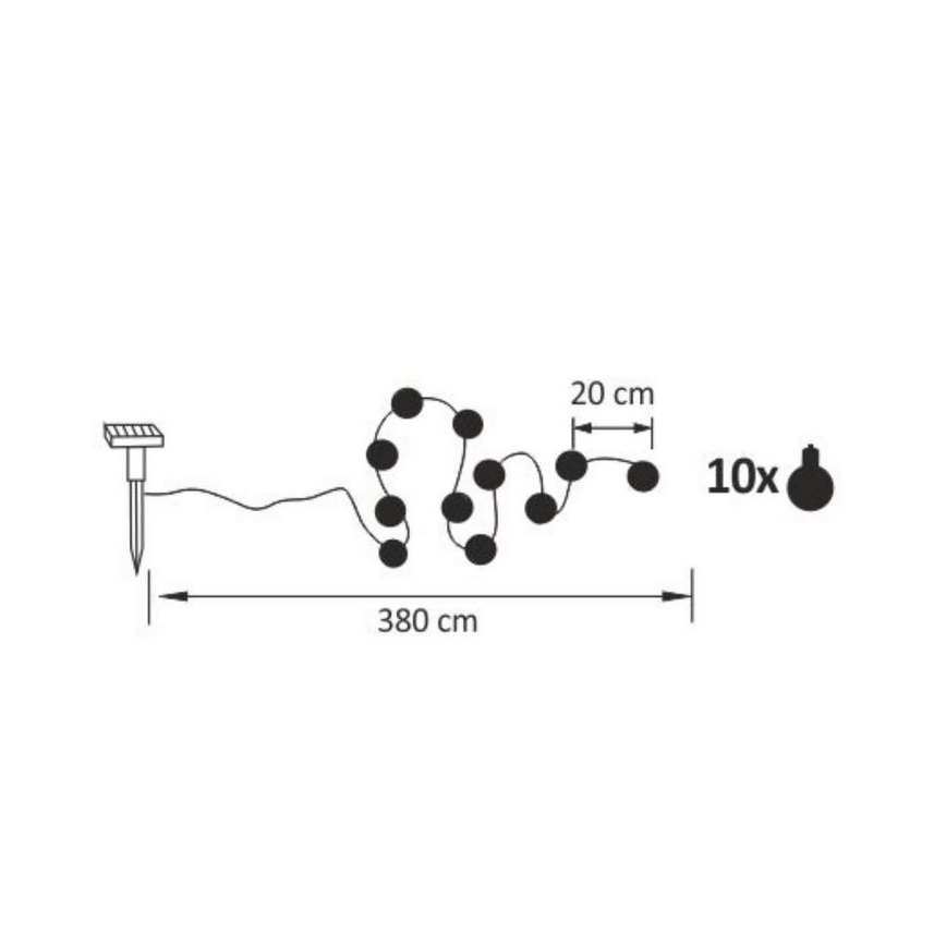 LED Solar Decoratieve lichtsnoer LED/1,2V 3,8 m IP44