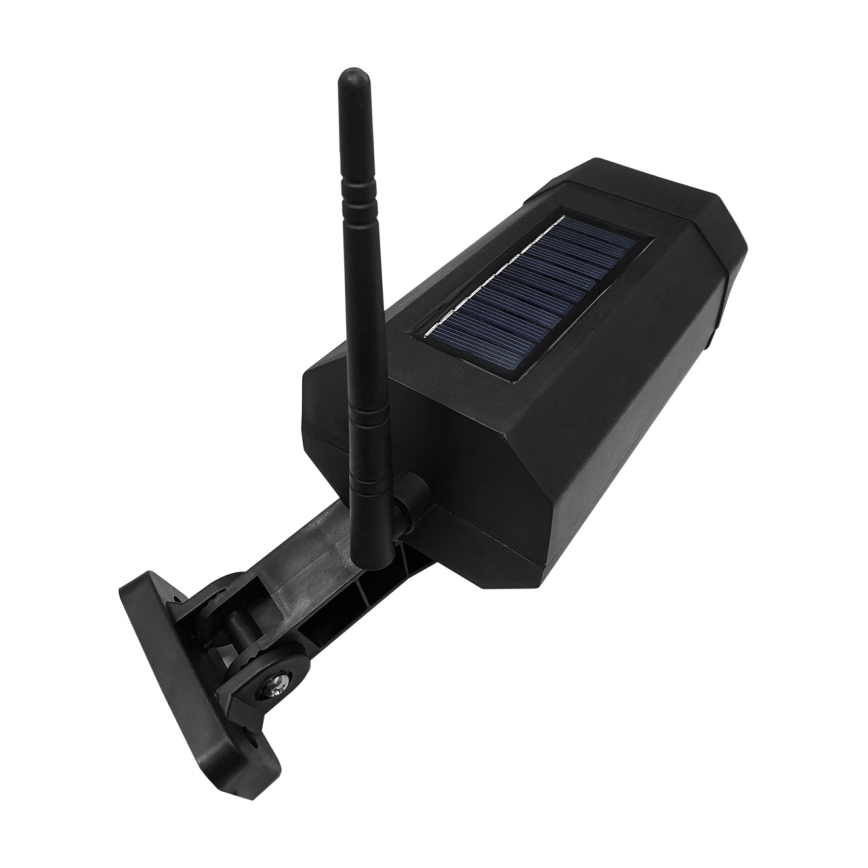 LED Solar dummy beveiligingscamera met sensor LED/3,7V 1200 mAh IP44 zwart + afstandsbediening