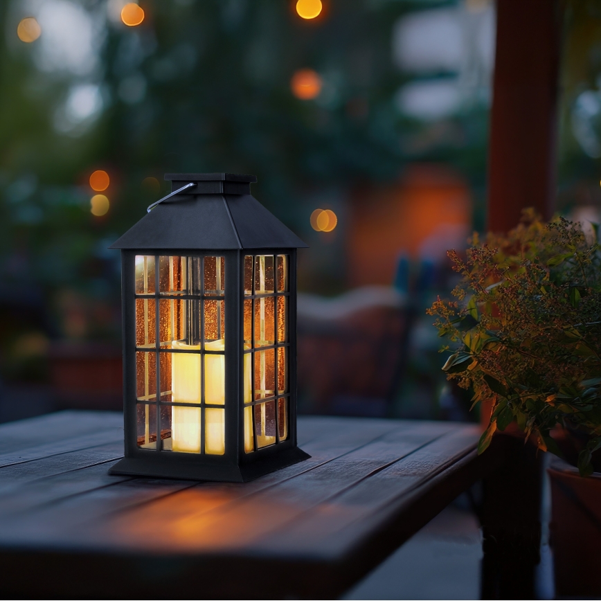 LED Solar hanglamp LED/0,02W/1,2V 1xAA 2700K IP44 200 mAh zwart