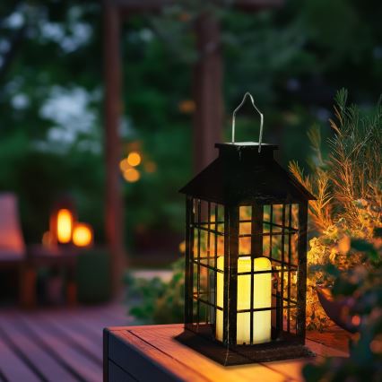 LED Solar hanglamp LED/0,02W/1,2V 1xAA 2700K IP44 200 mAh patina