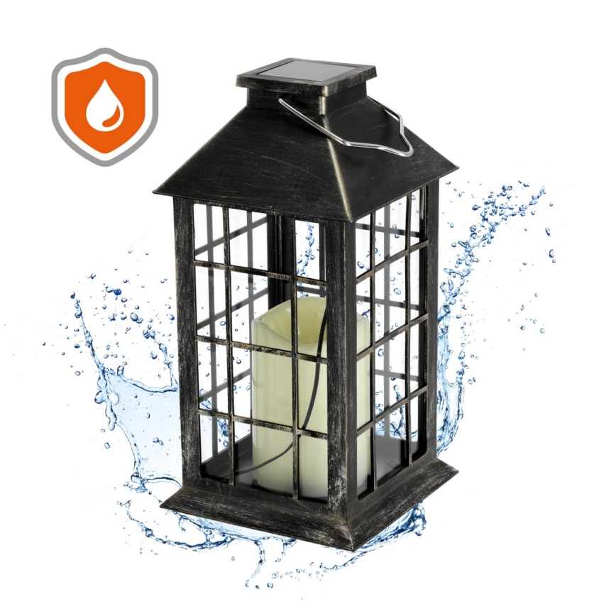 LED Solar hanglamp LED/0,02W/1,2V 1xAA 2700K IP44 200 mAh patina