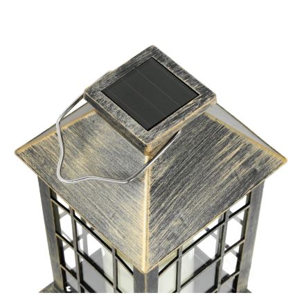 LED Solar hanglamp LED/0,02W/1,2V 1xAA 2700K IP44 200 mAh patina
