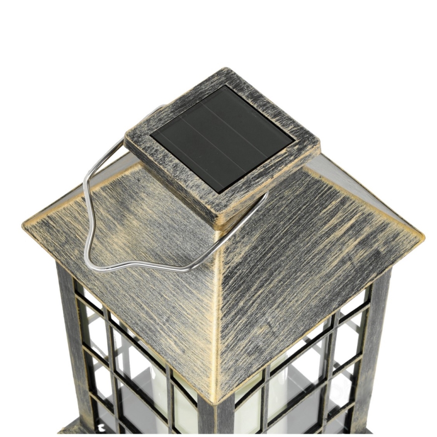 LED Solar hanglamp LED/0,02W/1,2V 1xAA 2700K IP44 200 mAh patina