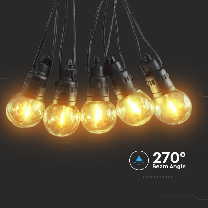 LED Solar ketting 10xLED/0,5/4,5V 12 m 3000K IP44 1200 mAh + afstandsbediening