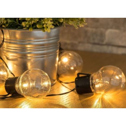 LED Solar ketting 10xLED/1,2V 2m 300 mAh IP44 warm wit