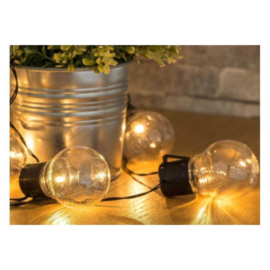 LED Solar ketting 10xLED/1,2V 2m 300 mAh IP44 warm wit