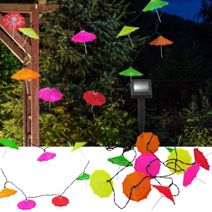 LED Solar ketting 10xLED/1,2V 300 mAh 3,8 m IP44 paraplu's