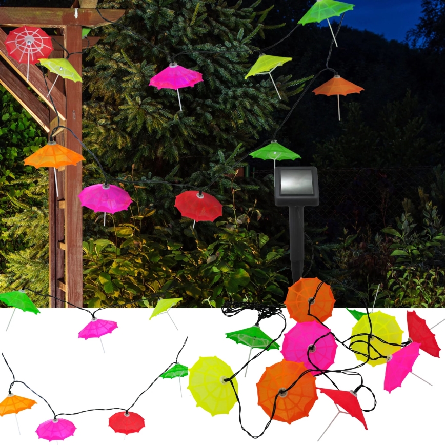 LED Solar ketting 10xLED/1,2V 300 mAh 3,8 m IP44 paraplu's