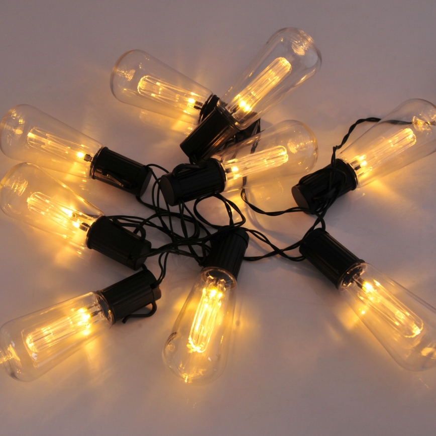 LED Solar ketting EDISON 10xLED/1,2V 300 mAh 3,8 m IP44