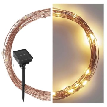 LED Solar ketting LED/2,4W/1,2V 1xAA 15 m IP44 3000K 600 mAh