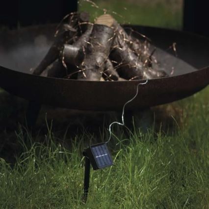 LED Solar ketting LED/2,4W/1,2V 1xAA 15 m IP44 3000K 600 mAh