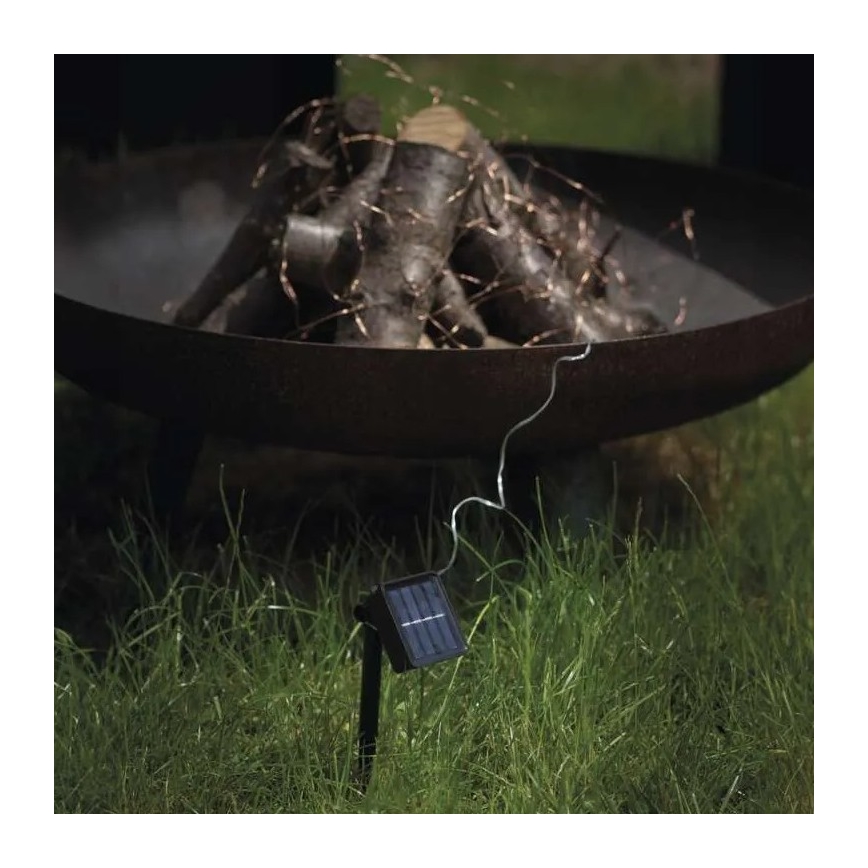 LED Solar ketting LED/2,4W/1,2V 1xAA 15 m IP44 3000K 600 mAh