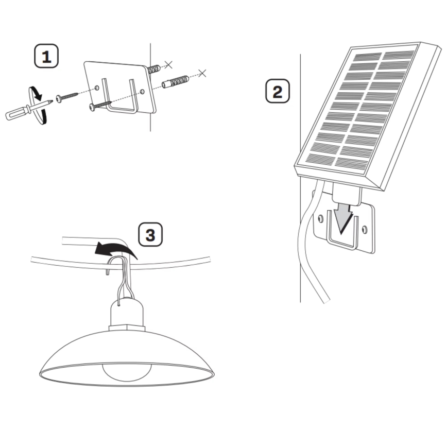 LED Solar lamp CELINA LED/1,8W/3,7V IP44 + afstandsbediening